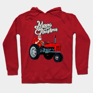 Santa On  tractor Hoodie